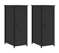 Eleganz Lot de 2 tables de chevet - Noir - 32 x 42 x 80 cm - En bois et fer - Design moderne - Construction robuste - Idéal pour la chambre à coucher