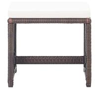 Eleganz Lot de 2 tabourets de jardin avec coussin d'assise en polyrotin marron - Tabouret confortable et élégant pour terrasse, jardin ou balcon - Résistant aux intempéries et facile d'entretien