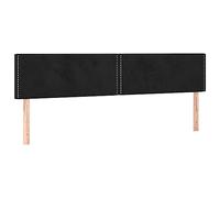 Eleganz Lot de 2 têtes de lit de luxe en velours doux, faciles à monter, design moderne, pour lits et accessoires, 100 x 5 x 78/88 cm, noir