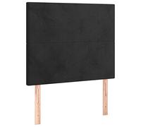 Eleganz Lot de 2 têtes de lit en velours noir 100 x 5 x 78/88 cm - Tête de lit de qualité supérieure pour chambre moderne, velours doux, facile à assembler