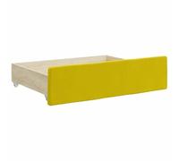 Eleganz Lot de 2 tiroirs de lit en bois et velours - Solution de rangement pratique pour lits et accessoires, jaune, 100 % polyester - Idéal pour mettre de l'ordre dans la chambre à coucher