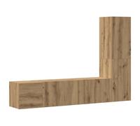 Eleganz Lot de 3 armoires TV murales en bois de chêne artisanal - Armoire moderne pour le salon, durable et peu encombrante