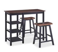 Eleganz Lot de 3 bars en MDF noir - Surface MDF huilée et polie, cadre en hévéa - Durable et élégant pour les groupes à manger