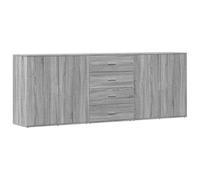 Eleganz Lot de 3 buffets gris Sonoma - Meuble de salon en bois - Élégant et peu encombrant - Design moderne pour les petits espaces