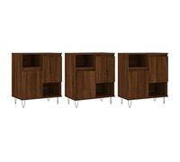 Eleganz Lot de 3 buffets marron aspect chêne | Ensemble de meubles de salon en bois | Élégant et peu encombrant | Idéal pour les espaces de vie modernes