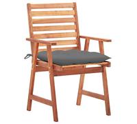 Eleganz Lot de 3 chaises de jardin avec coussins en bois d'acacia massif - Durable et confortable pour la terrasse, le balcon et le jardin - Chaises de salle à manger d'extérieur de qualité supérieure