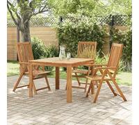 Eleganz Lot de 3 chaises de jardin pliantes en bois d'acacia massif traité à l'huile, durables et résistantes aux intempéries, pour terrasse, balcon ou jardin, sièges pratiques pour l'extérieur