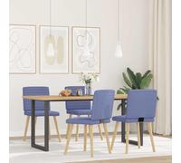 Eleganz Lot de 4 chaises de salle à manger - Bleu jean - Ottoman moderne pour salon et salle à manger - Housse en tissu confortable - Construction stable - Idéal pour les familles et les hôtes