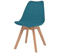 Eleganz Lot de 4 chaises de salle à manger en plastique turquoise - Chaises de jardin empilables modernes pour terrasse et balcon, légères et résistantes aux intempéries