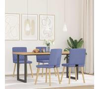 Eleganz Lot de 4 chaises de salle à manger en tissu bleu jean - Ottoman confortable pour le salon et la salle à manger - Durable et élégante - Idéal pour les familles et les hôtes