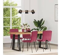 Eleganz Lot de 4 chaises de salle à manger en velours bordeaux - Chaises ottoman de luxe pour salle à manger et salon, confortables et durables, design moderne pour les hôtes