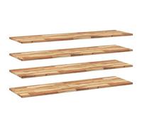 Eleganz Lot de 4 étagères murales en bois d'acacia massif, 120 x 40 x 2 cm, traitées à l'huile, robustes et durables, pour le salon, la cuisine ou le bureau, design élégant pour une décoration moderne