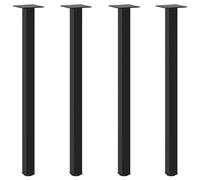 Eleganz Lot de 4 pieds de table noirs en acier, hauteur 72 à 74 cm, idéaux pour les constructions de tables basses grandes et stables