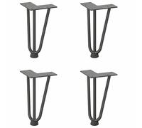 Eleganz Lot de 4 pieds en épingles à cheveux pour table basse, 20 cm, en acier massif, stables, pour salon et bureau, design moderne et durable