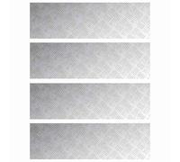 Eleganz Lot de 4 plaques métalliques antidérapantes en aluminium - 100 x 30 cm - Idéal pour les chemins, les garages et l'industrie - Durable et stable