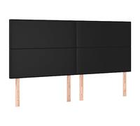 Eleganz Lot de 4 têtes de lit noires 90 x 5 x 78/88 cm en cuir synthétique - Têtes de tête de qualité supérieure pour un design moderne de chambre à coucher, durable et facile d'entretien