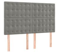Eleganz Lot de 4 têtes de lit pour lit - Velours gris clair 72 x 5 x 78/88 cm - Design luxueux et durable - Idéal pour les chambres à coucher et les espaces de vie