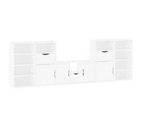 Eleganz Lot de 5 pièces. Salon avec espace de rangement ODDA blanc en pin massif - Haut-parleur moderne et durable avec design respectueux de l'environnement pour les petits espaces de vie