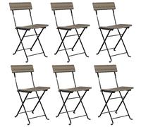 Eleganz Lot de 6 chaises de bistrot pliantes, en rotin synthétique et acier, peu encombrantes, pour balcon et terrasse, durables et résistantes aux intempéries