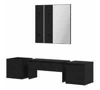 Eleganz Lot de 6 tabourets de coiffeuse en bois avec miroir - Montage mural peu encombrant pour des solutions élégantes de meubles de couloir