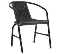 Eleganz Lot de 8 chaises de jardin aspect rotin en plastique et acier - Durable et élégante pour jardin, terrasse et balcon - Charge maximale : 110 kg