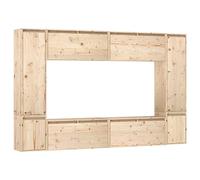 Eleganz Lot de 8 meubles TV en pin massif - Non traités - Idéal pour haut-parleurs et salon - Naturel et durable