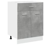 Eleganz Lyon Armoire basse à tiroirs, 60 x 46 x 81,5 cm, en matériau dérivé du bois, gris béton, peu encombrante et élégante, pour les cuisines modernes