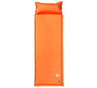 Eleganz Matelas isolant autogonflant avec coussin orange - Mousse 19D et tissu revêtu de PVC - Léger et compact pour le camping et la randonnée - Parfait pour les aventures en plein air