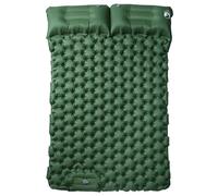 Eleganz Matelas isolant double avec coussin auto-gonflant - Ultra léger et confortable pour le camping et la randonnée - Matelas de couchage parfait pour les aventures en plein air - Vert