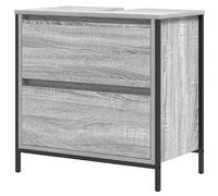 Eleganz Meuble de salle de bain avec tiroirs, gris, 60 x 34,5 x 60 cm, matériau à base de bois et acier, ensemble de meubles de salle de bain élégant pour un intérieur moderne