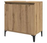 Eleganz Meuble de salle de bain en chêne artisanal, 58 x 33 x 60 cm, meuble de salle de bain, en bois et métal, élégant et peu encombrant, pour salles de bains modernes