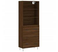 Eleganz Meuble haut aspect chêne marron - Ensemble de meubles de salon en bois - 69,5 x 34 x 180 cm - Meuble de rangement élégant et peu encombrant pour les ménages modernes
