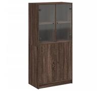 Eleganz Meuble haut avec portes aspect chêne marron | Ensemble de meubles de salon | Solution de rangement | 68 x 37 x 142 cm en matériau dérivé du bois | Design moderne pour les petits espaces