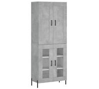 Eleganz Meuble haut gris béton 69,5 x 34 x 180 cm | Ensemble de meubles de salon en bois | Élégant et peu encombrant | Idéal pour les salons modernes