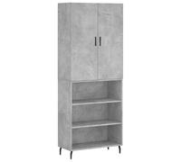 Eleganz Meuble haut gris béton en bois - Ensemble de meubles de salon modernes - 69,5 x 34 x 180 cm - Peu encombrant et élégant pour les petits espaces