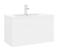 Eleganz Meuble sous lavabo avec bac encastrable blanc - Ensemble de meubles de salle de bain en bois - Peu encombrant et durable - Solution moderne pour une salle de bain élégante