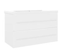 Eleganz Meuble sous-lavabo avec bac encastrable, blanc, matériau en bois, peu encombrant et durable, idéal pour les petites salles de bains, design moderne