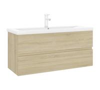 Eleganz Meuble sous-lavabo avec bac encastrable, en chêne Sonoma, matériau à base de bois, ensemble de meubles de salle de bain modernes, peu encombrant et durable