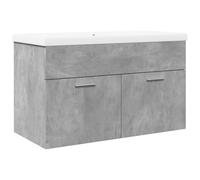 Eleganz Meuble sous-lavabo avec bac encastrable gris béton - Ensemble de meubles de salle de bain modernes en bois - Peu encombrant et durable - Idéal pour les petites salles de bains