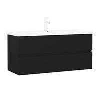 Eleganz Meuble sous-lavabo avec bac encastrable noir - Matériau bois moderne pour salle de bain élégante - Peu encombrant et durable