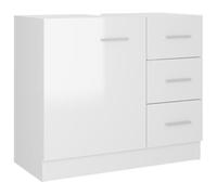 Eleganz Meuble sous-lavabo, blanc brillant, 63 x 30 x 54 cm, en panneau de particules, ensemble de meubles de salle de bain moderne, pour petits espaces, durable et facile d'entretien