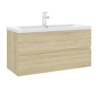 Eleganz Meuble sous-lavabo en bois pour salle de bain, design chêne Sonoma, durable et peu encombrant, meuble encastré au look élégant