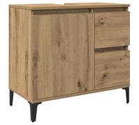 Eleganz Meuble sous-lavabo, en chêne artisanal, 65 x 33 x 60 cm, ensemble de meubles de salle de bain, en bois et métal, élégant et peu encombrant, pour petites salles de bains