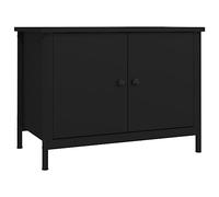 Eleganz Meuble TV avec portes - Noir - 60 x 35 x 45 cm - En bois et acier - Armoire haut-parleur moderne pour salon, durable et peu encombrante