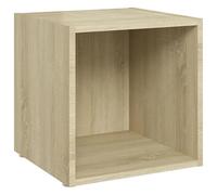 Eleganz Meuble TV, chêne Sonoma, 37 x 35 x 37 cm, en matériau dérivé du bois, support de haut-parleur élégant, pour salon et divertissement à domicile, peu encombrant et stable