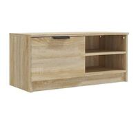 Eleganz Meuble TV, chêne Sonoma, 80 x 35 x 36,5 cm, en matériau dérivé du bois, armoire multimédia moderne pour le salon, compact et élégant, idéal pour les petits espaces
