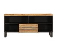 Eleganz Meuble TV en bois de manguier massif brut et acier | Système d'étagères modernes pour salon | Robuste et durable | Design non traité pour les amoureux de la nature