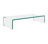 Eleganz Meuble TV en verre et plastique, 60 x 25 x 11 cm, rehausseur d'écran transparent pour haut-parleurs, moderne et durable, idéal pour le salon