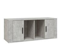 Eleganz Meuble TV gris béton 100 x 35 x 40 cm en matériau dérivé du bois - Support de haut-parleur moderne pour salon, durable et peu encombrant