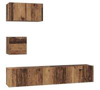 Eleganz Meuble TV mural en bois - 4 pièces au design bois vieilli - 80 x 30 x 30,5 cm - Meuble de salon élégant pour une décoration moderne
